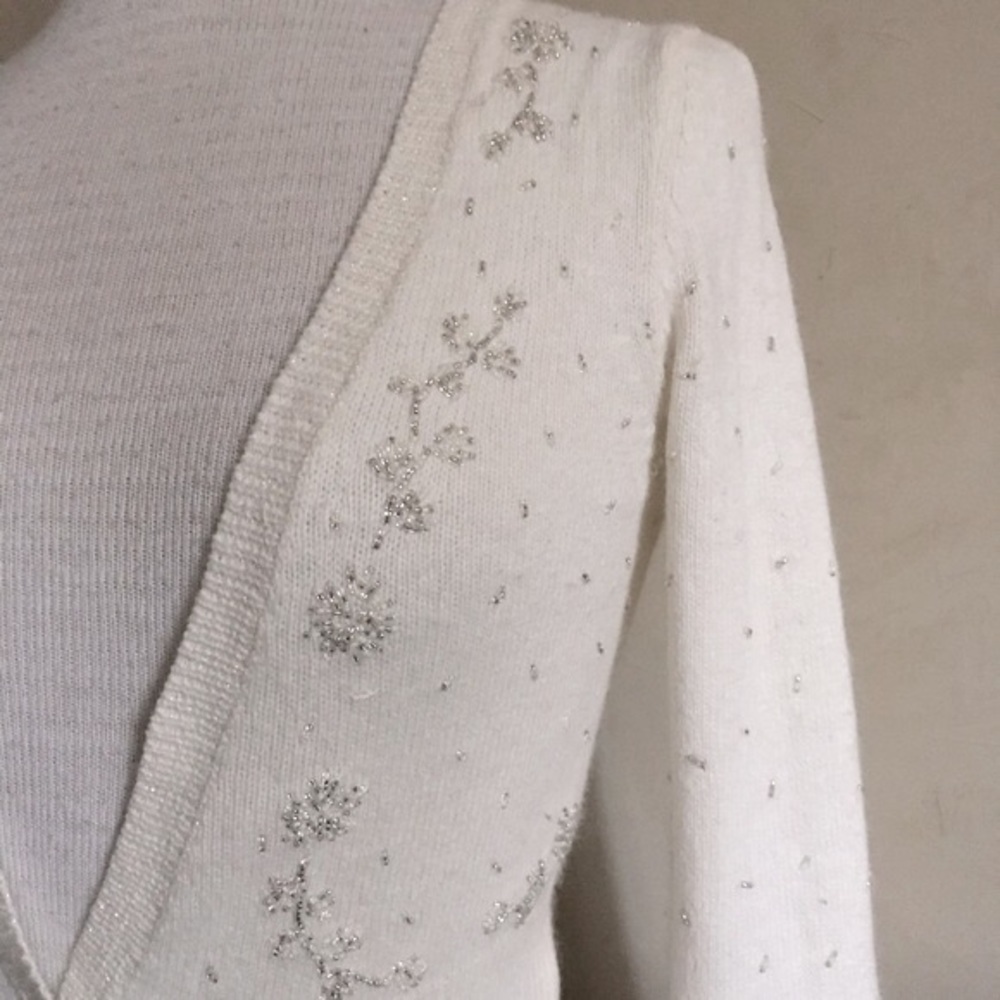 Vintage Beaded Angora Blend Cardigan - Picture 3 of 14